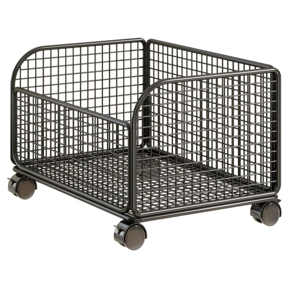 Jnchdghwa Mobile Mesh Rolling File Organizer Cart Under Desk with Lockable Casters for Small Spaces Black