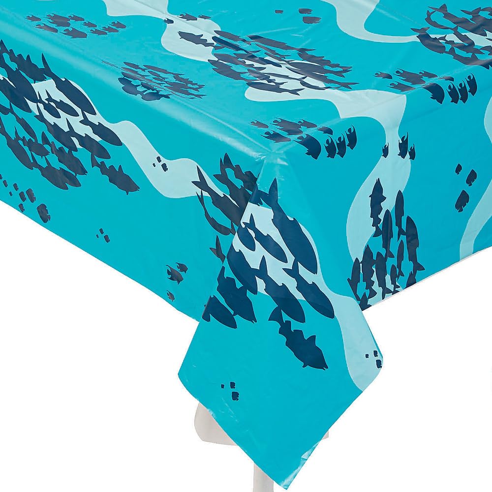 Fun Express Ocean Tablecloth Roll (1 Piece) Party Supplies, Table Covers, Mermaid Party - VBS Vacation Bible School Supplies/Decor