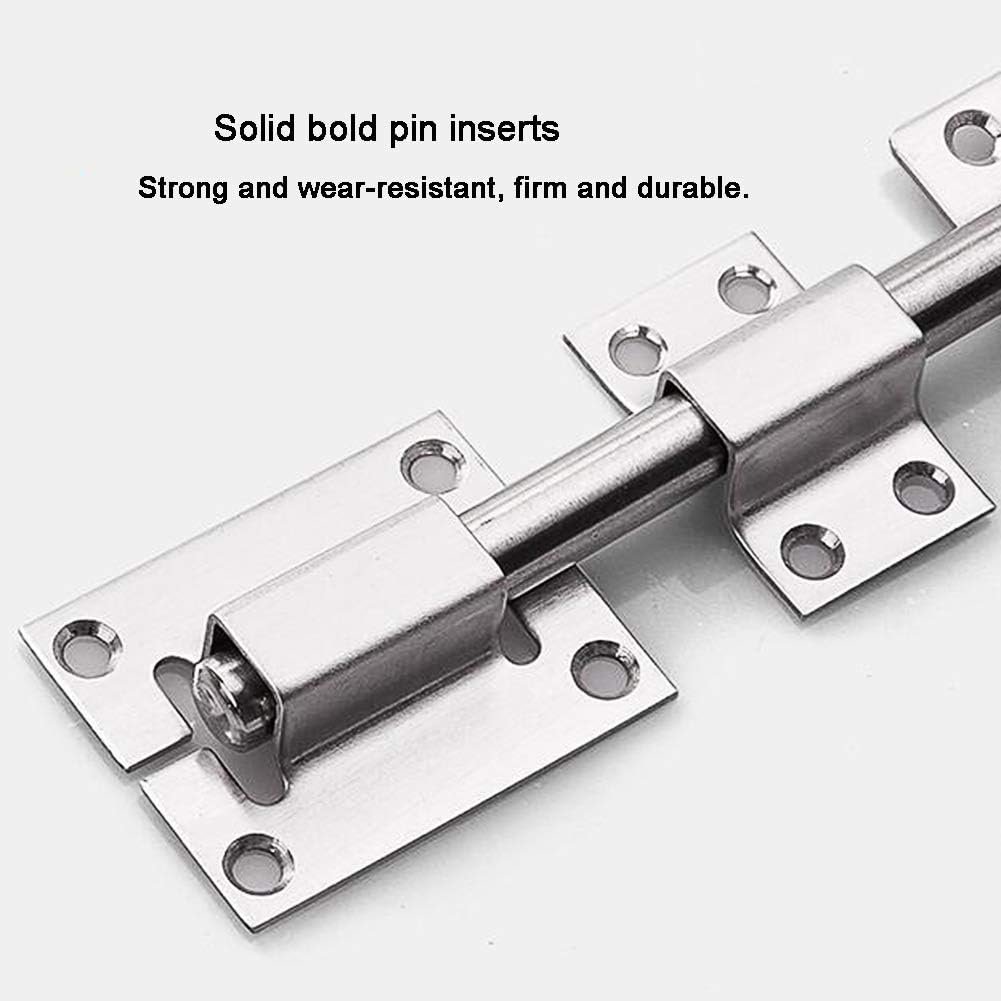 Door Lock,Gate Bolt,Sliding Bolt,2 Pcs Door Lock/Door Catch/Door Bolt Barrel/Sliding Latch for Bathroom Toilet Window Furniture Pet Gate(Color:Silver,Size:4 inch)