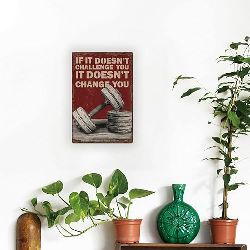 Miniatura 5 de Letrero de metal vintage con texto en inglés If It Doesn't Challenge You It Doesn't Change You (If It Doesn't Challenge You It Doesn't Change You