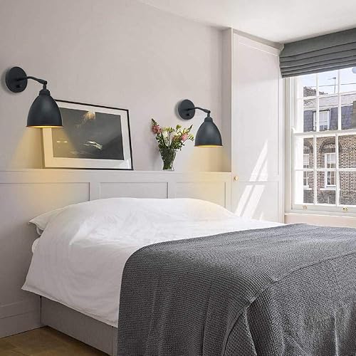 Miniatura 4 de Yosoan Lámpara de pared vintage para estantería, interruptor de encendido y apagado regulable de 1 luz, lámpara de iluminación de montaje industrial