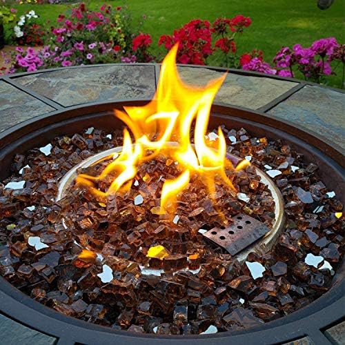 Mr. Fireglass 1/2 inch Reflective Fire Glass for Fireplace Fire Pit and Landscaping 10 lb High Luster Copper - 3