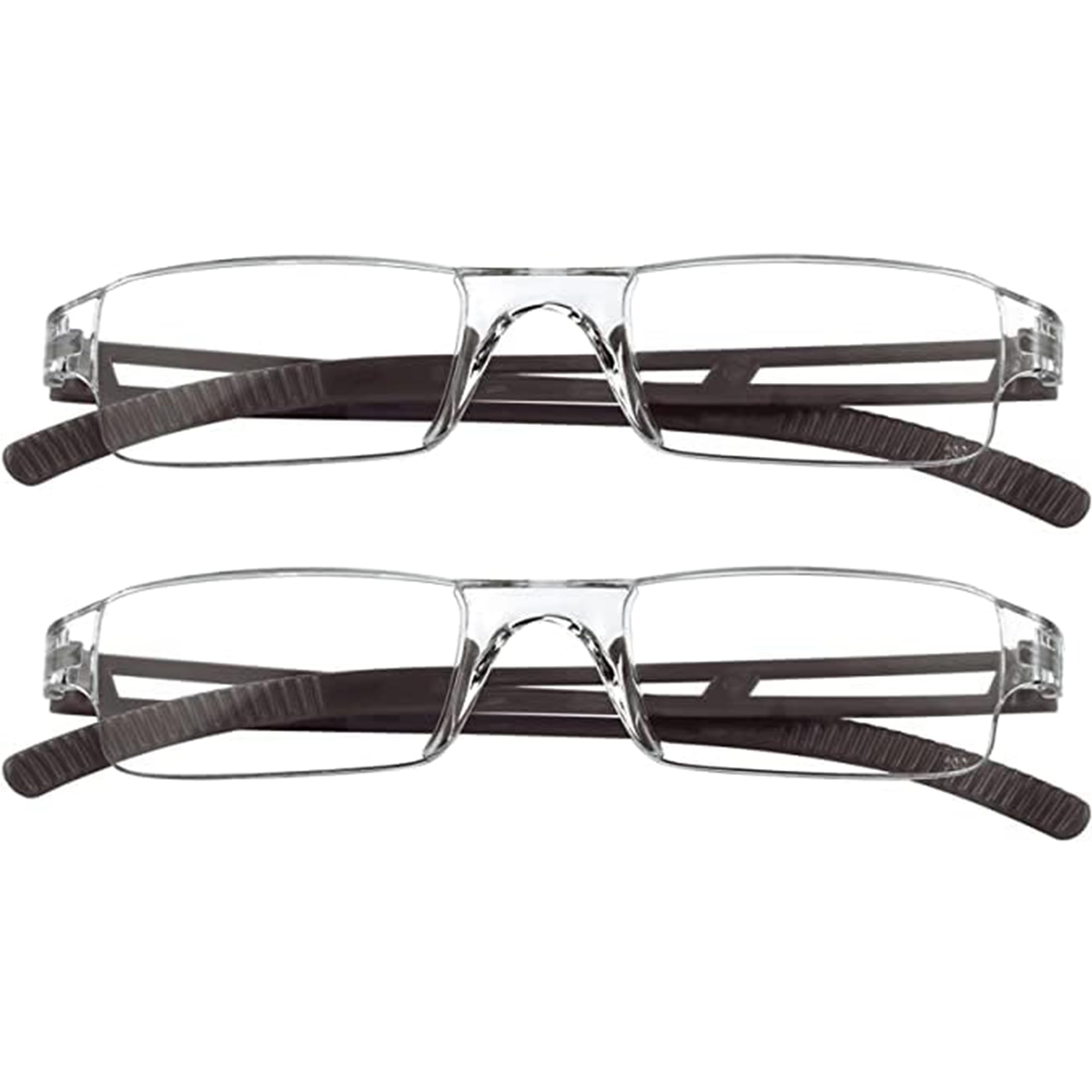 LAMBBAA 2 Pack Reading Glasses, Blue Light Blocking Computer Reading Glasses for Women and Men, Anti Glare Lightweight Readers(Brown,+4.50)