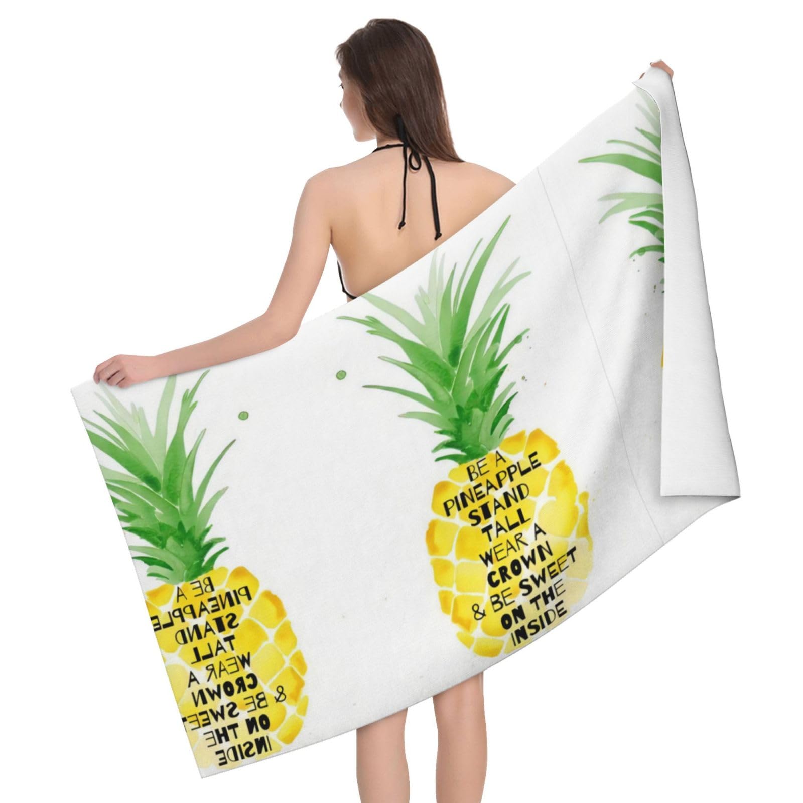 QAZWZML Home microfiber Be a pineapple prints bath towels for travel, beach, and bathroom use. Highly absorbent and soft pool towels for men and women, quick drying