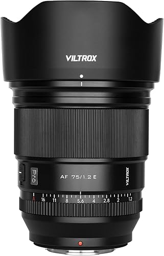 VILTROX PRO 75mm F1.2 f/1.2 lente prime de montaje E APS-C con enfoque automático de gran apertura para cámaras Sony E-Mount a7R a7RIII a7IV a7RV A1