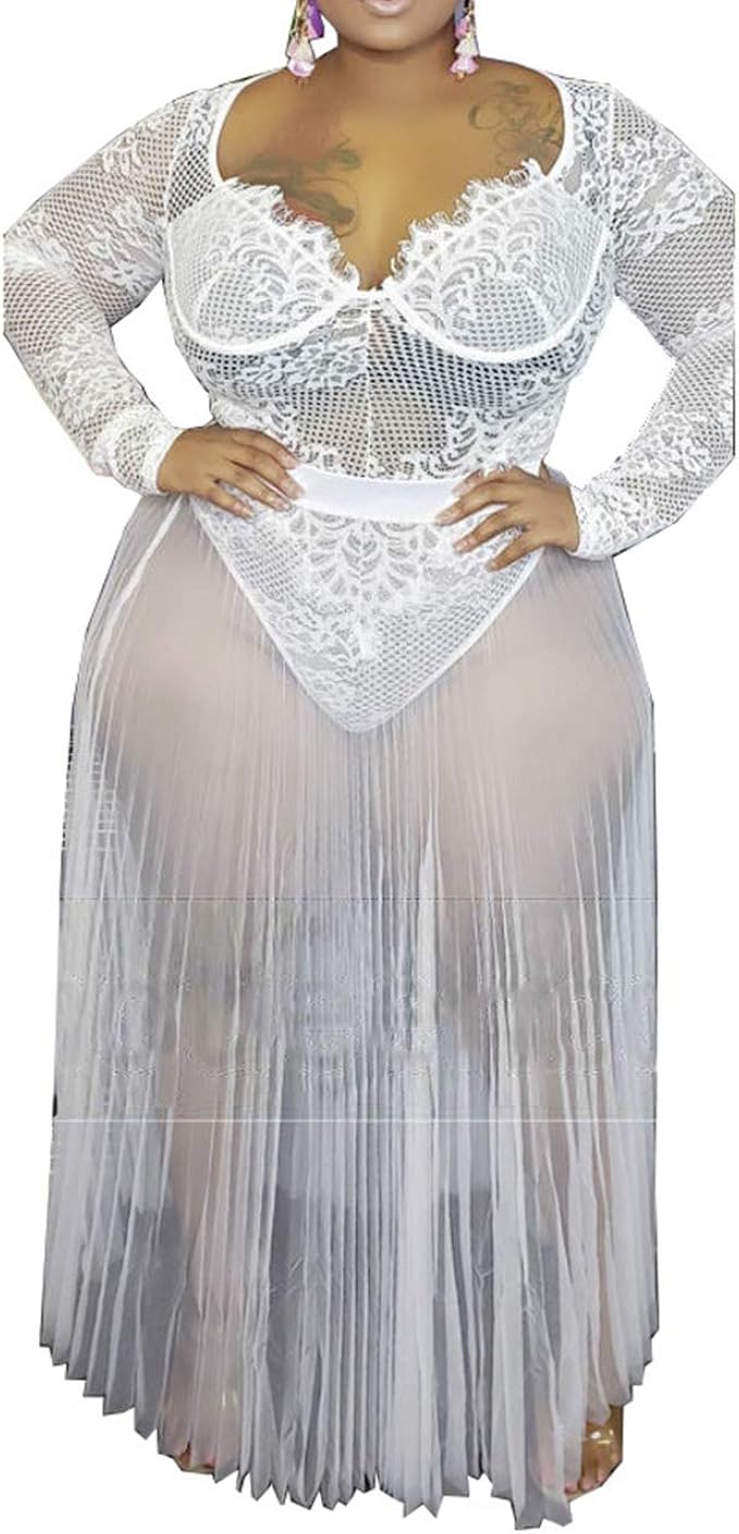 Plus size see thru outfits Clearance