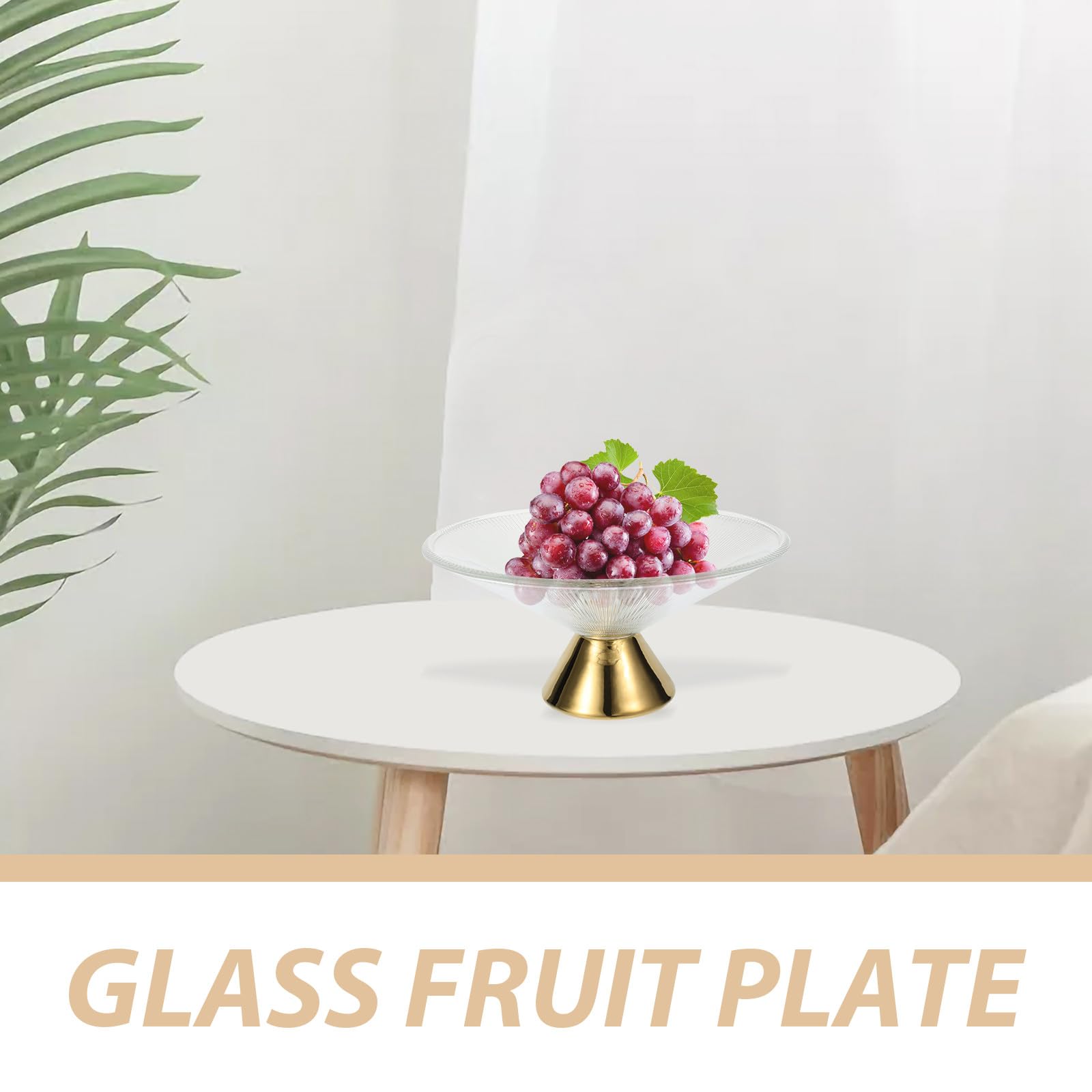 Elegante Sichere mit Kapazität Obstschale Glas Große und Handhabung Stilvoll Edles Design in Gold für und Partys