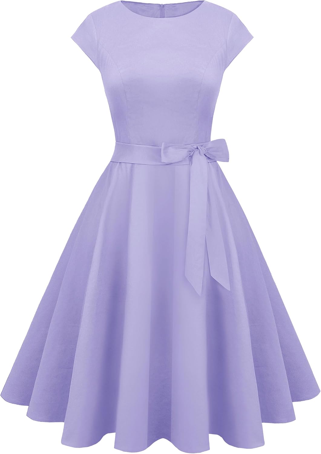 tagunop Women's Cocktail Dresses Vintage 1950s Retro Boatneck Cap Sleeve Dress with Pockets