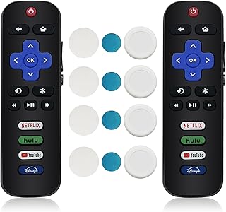 [Newest, Pack of 2] Replaced Roku TV Remote with Magnetic Holder, Only for Roku TV, Compatible for TCL Roku/Hisense Roku/Onn Roku/Sharp Roku/Philips Roku Series Smart TVs (Not for Roku Stick and Box)