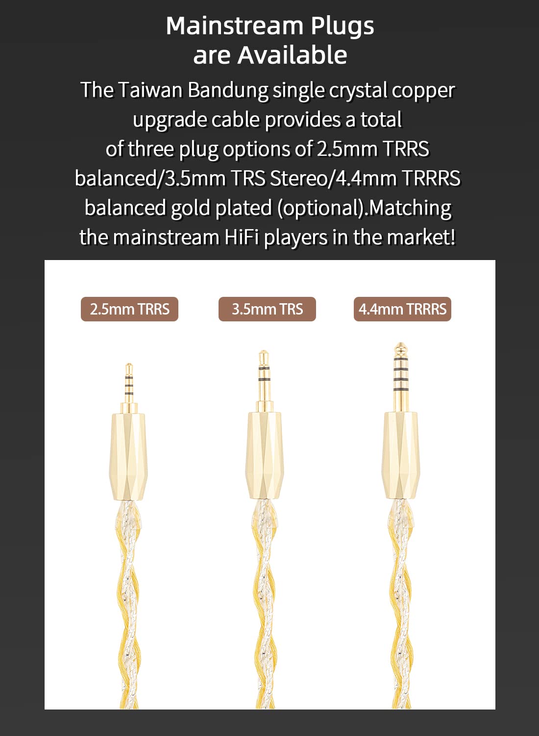 0.78mm 2-Pin 3.5mm Stereo Cable, 7N high Conductivity Copper, 6N Silver Coated OCC, 3.5mm with 2PIN, Compatible with Audeze iSINE10, iSINE20, 64 Audio U12t, U18t, Hi-Res Audio, Tangle-Free