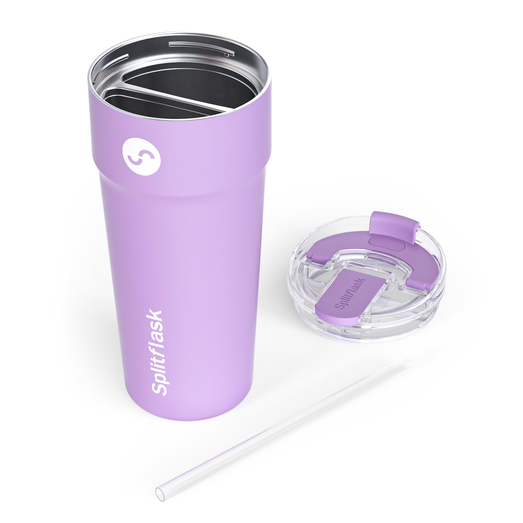 Splitflask 2 in 1 Travel Tumbler, 850ml Dual Chamber Insulated Coffee Cup, Leakproof Stainless Steel Tumbler - Image 2