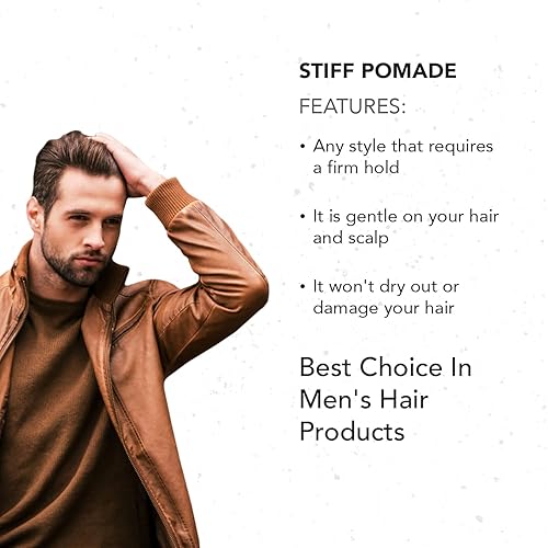 Miniatura 7 de Gentlemen Republic Pomada rígida de 8 onzas, fijación ligera durante todo el día con acabado de alto brillo, fórmula sin alcohol y sin parabenos,