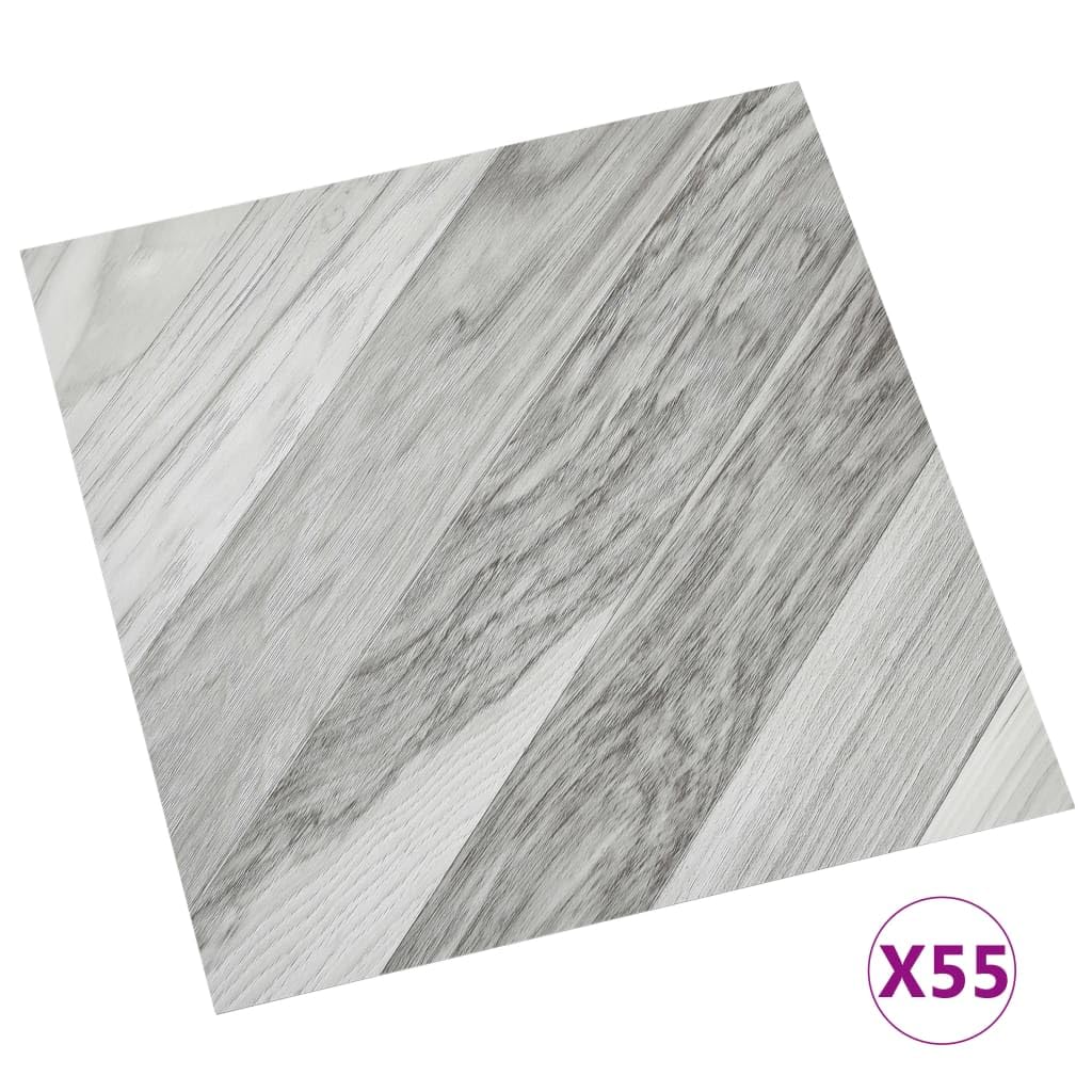 vidaXL 55 baldosas autoadhesivas para salón, antiestáticas, ignífugas, impermeables, antideslizantes, de PVC, 5,11 m²,