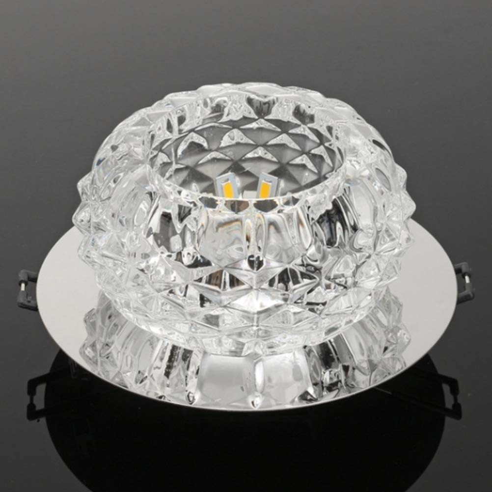 Modern 5W LED Crystal Ceiling Light Dimmable Chandelier for Bedroom Hallway Foyer, Warm White/White Light - Image 3