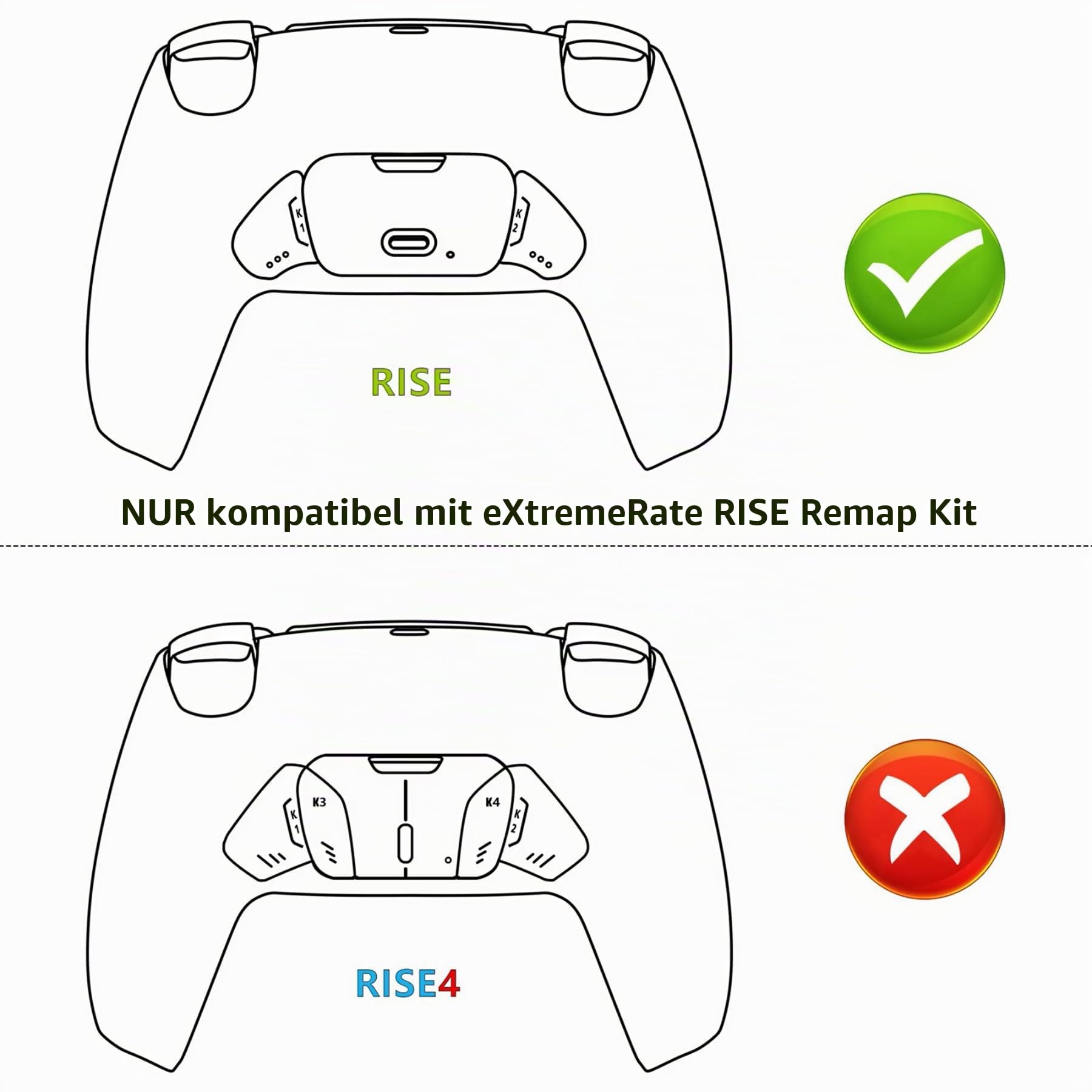 eXtremeRate Rise Back Paddles & Remapper Board Ersatzteil für ps5 Controller eXtremeRate Rise/RISE2.0 Remap Kit Ersatz Metall Taste K1 K2 Rückpaddles-Regenbogen Aura Blau Lila(KEIN Full Remap Kit)