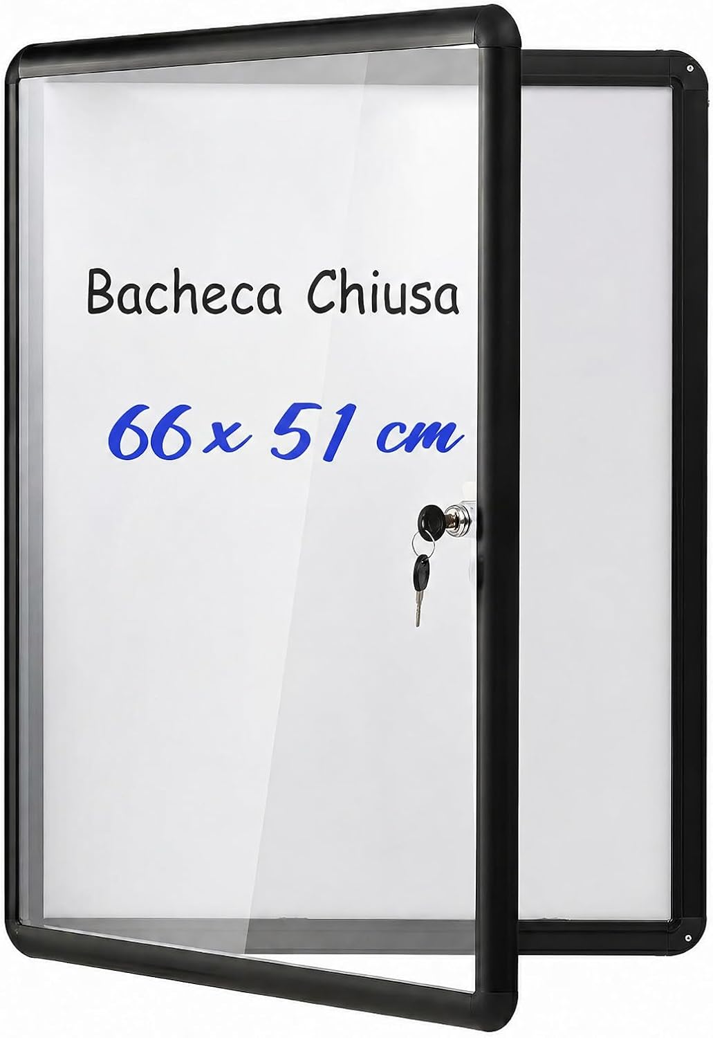Bacheca Magnetica da Esterno COSTWAY 66x51 cm Nero