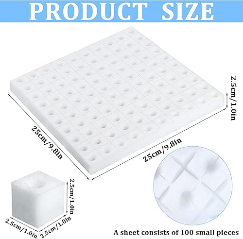 Miniatura 6 de XIDAJIE 600 esponjas hidropónicas, herramienta de jardinería, cultivo sin suelo, esponjas de plántulas, esponja de cultivo invernadero para