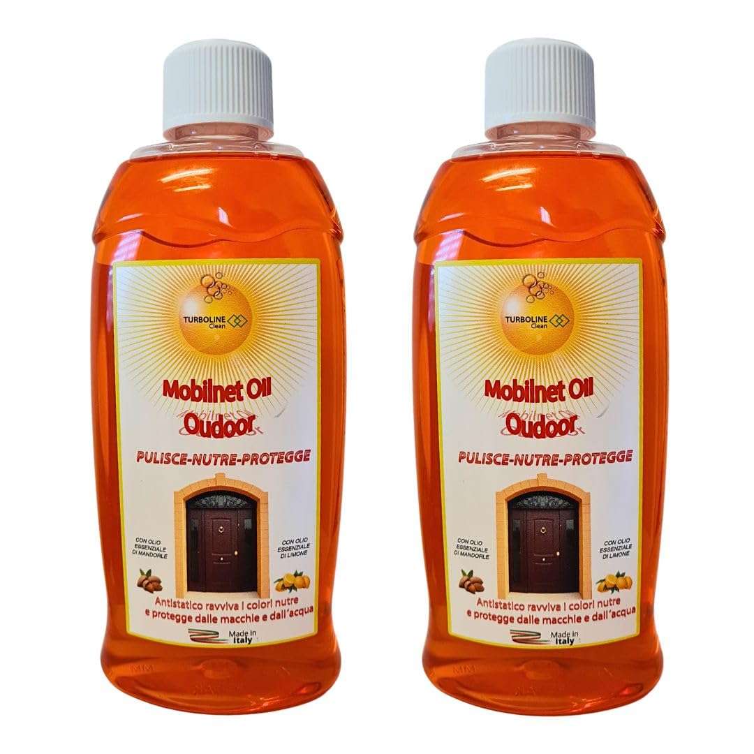 Olio Protettivo per Legno da Esterni 2x500 ml con Panno Incluso