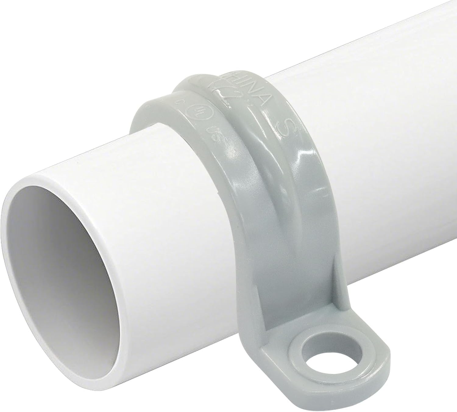 Hitefu 12 Pcs 1/2" PVC Pipe Straps, 2 Hole Conduit Clamp, Conduit Strap Mounting Brackets for Plastic Pipes, Cables, Hose