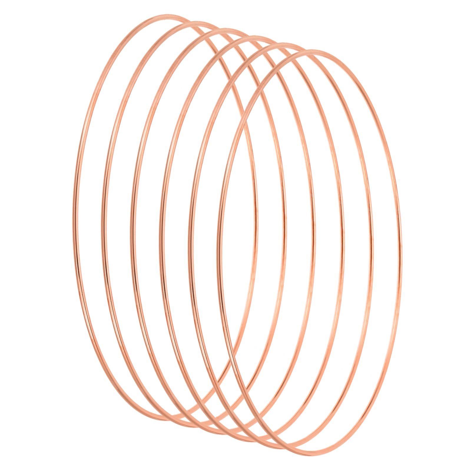 Anneaux attrape-rêves or rose 25 cm | 6 cerceaux métal macramé pour couronne florale et Noël