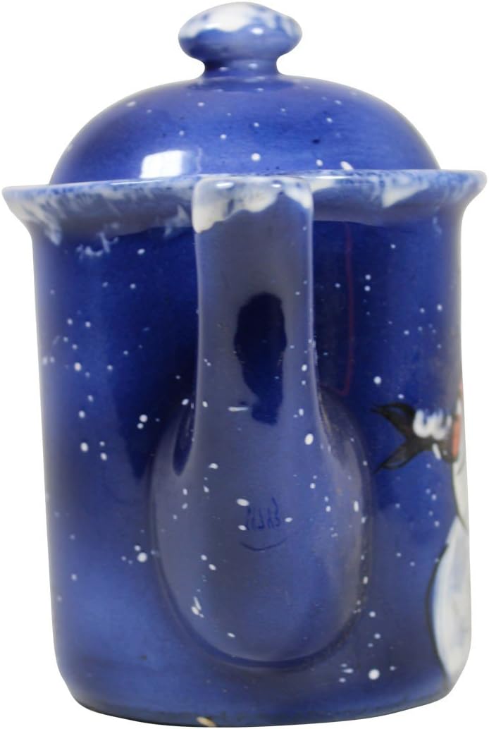 Coffee Pot Blue Ceramic Snowman | Renovator's Supply
