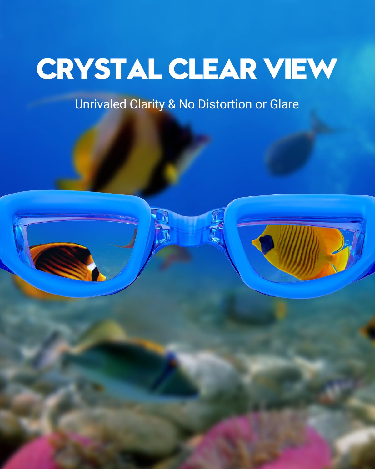 Juego de 2 gafas de natación sin fugas para adultos, hombres, mujeres, jóvenes