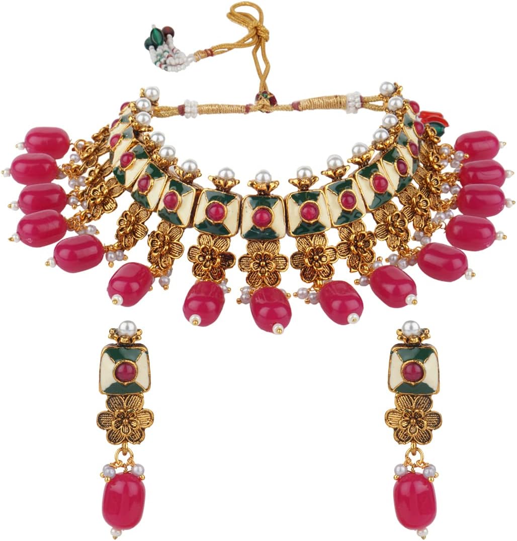 MATUSHRI ARTIndian Traditional Meenkari Neckless Set Women and Girls
