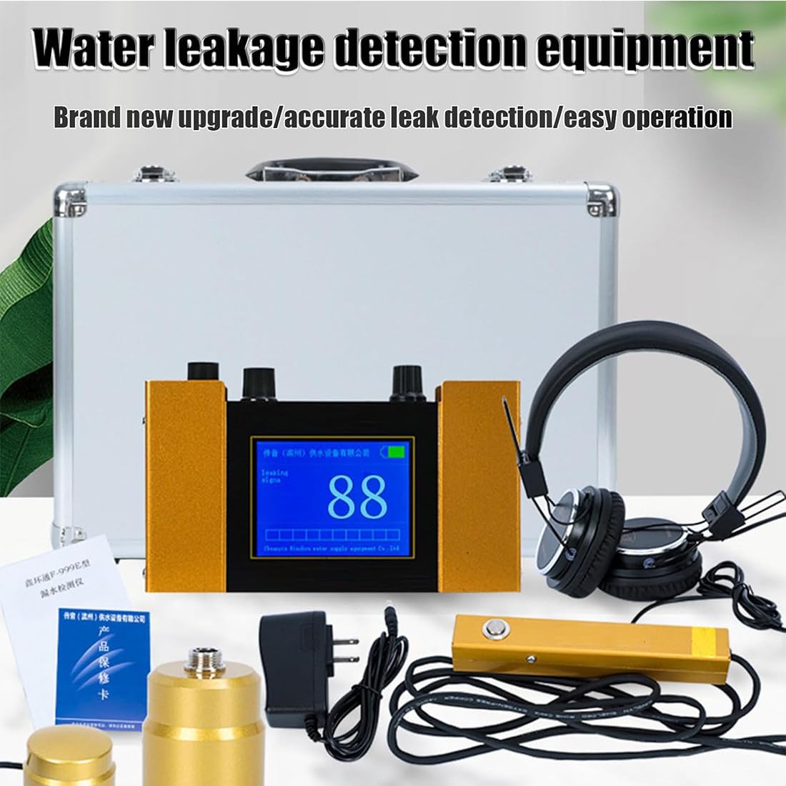 Rilevatore di perdite d'acqua professionale, display digitale ad alta sensibilità per perdite nascoste di riscaldamento a pavimento e tubazioni, strumento essenziale per la riparazione di tubazioni