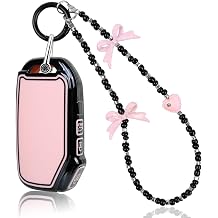 Key Fob Cover Fit for Kia&Bow Wristlet TPU Car Key CaseBlack&Pink