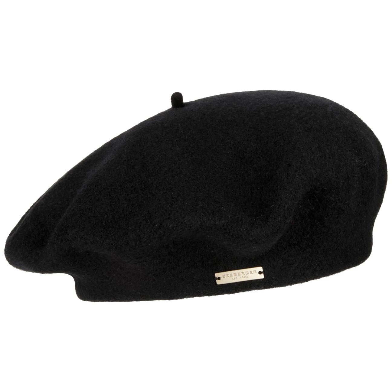 Seeberger Women's Black Virgin Wool Beret For Winter Cap (One Size - )