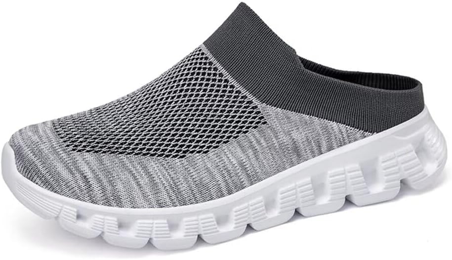 Men Backless Sneakers Breathable Mule Cushion Open Back Casual Slippers for Men