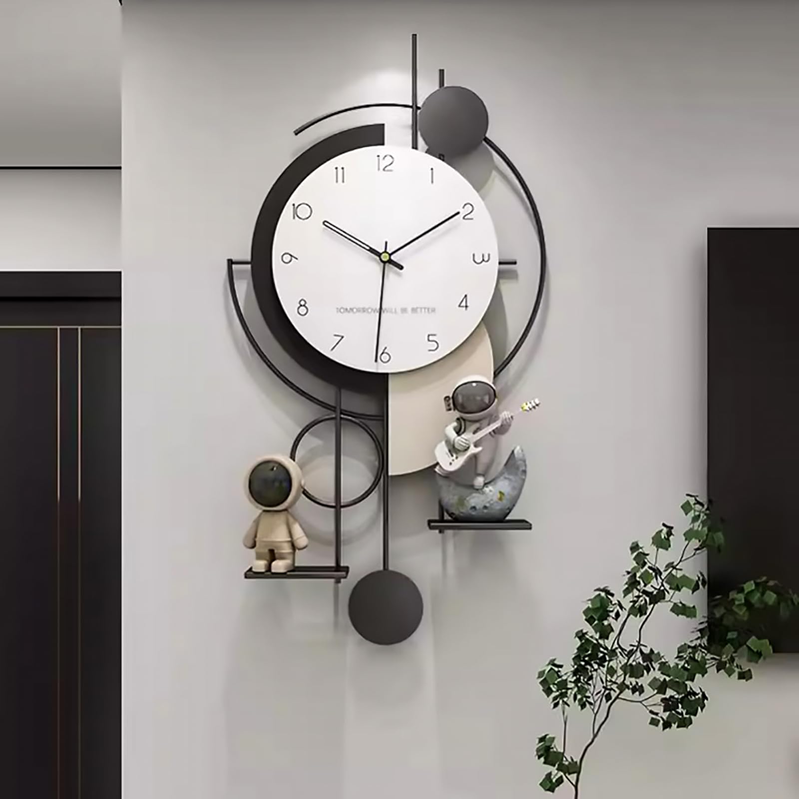Reloj de pared grande moderno de 32 pulgadas, Relojes Pared Decorativos Salon con pilas, silencioso, de metal, para decoración de sala de estar y dormitorio
