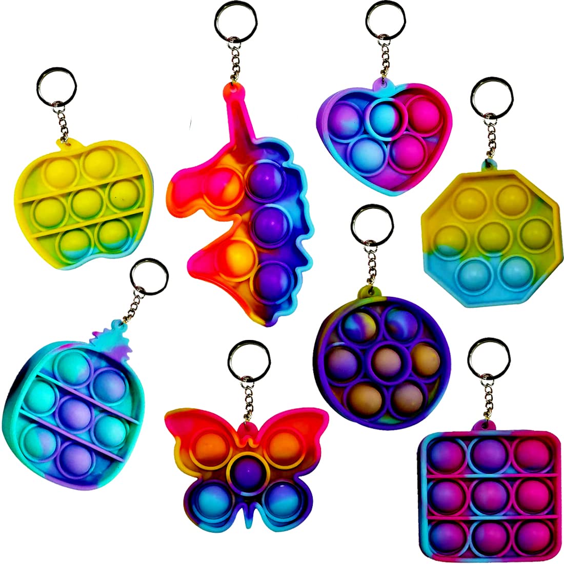 KIVYA Birthday Return Gifts for Kids in Bulk - Poppet Keychain for Girls/Boys Rainbow Colors Pop It Fidget Toys Multi Design - Pack of 24… (B09RJMP5VF) Amazon Price History, Amazon Price Tracker