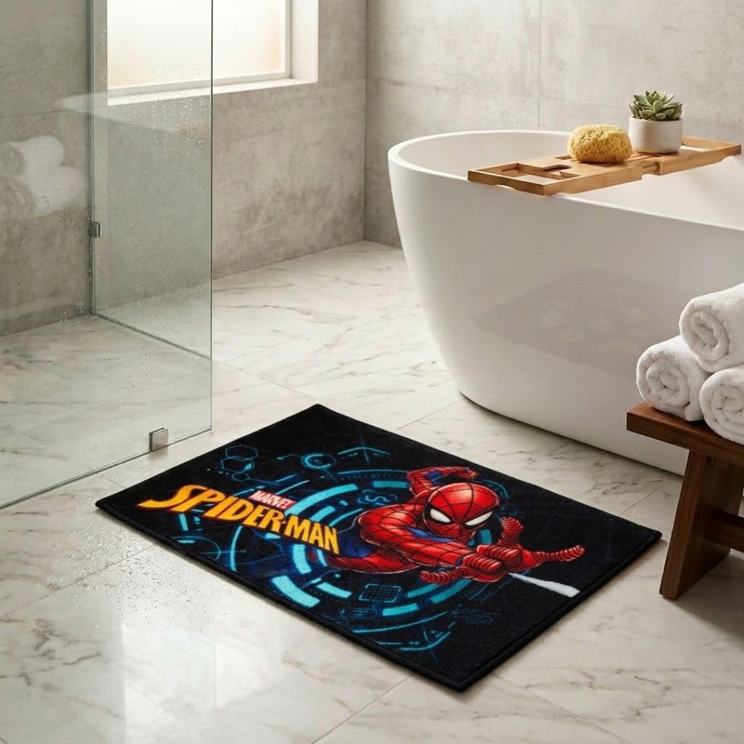 Athom Living Marvel Spiderman Kids Anti-Skid Doormat – Multicolored, Premium Nylon with Latex Backing, 37x57 cm – Durable & Non-Slip, Perfect for Kids Rooms & Bathrooms-picture-10