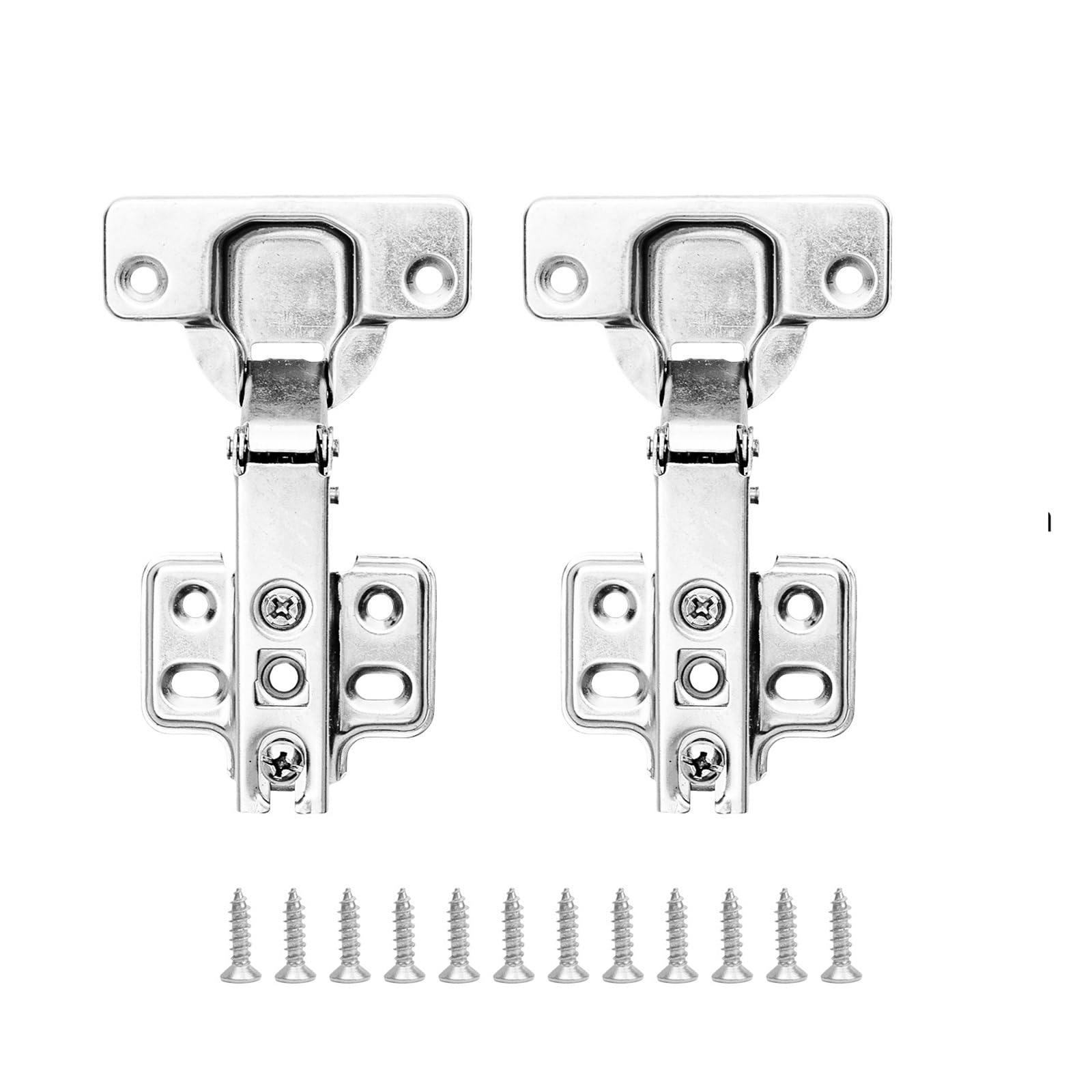 Cidegoo 2Sets Cabinet Hinges Stainless Steel Non-Hydraulic Hinge Hidden Close Quiet Wardrobe Hinges With Screws For Cupboard Furniture(2Sets)