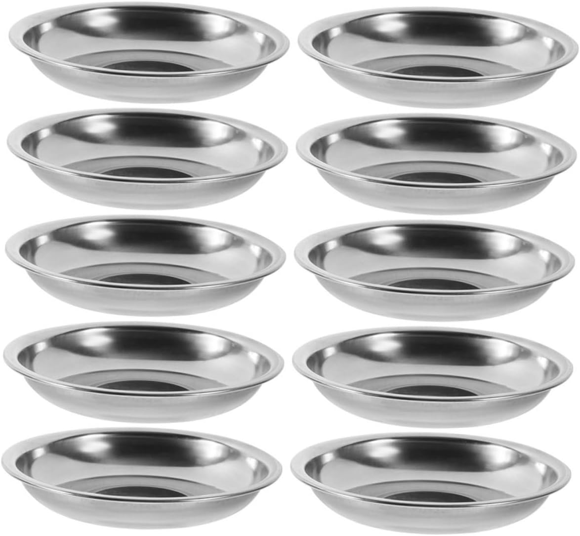Luxshiny 10pcs Stainless Steel round Dipping Bowl Xmas for Sauce Condiment