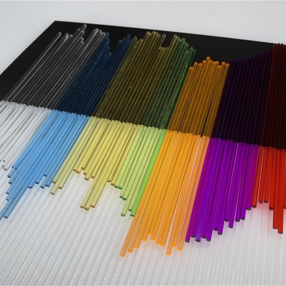 Okrągły pręt akrylowy, Okrągłe pręty akrylowe Wielokolorowe opakowanie 50 3 mm x 100-250 do patyczków Lollipop Cake Pop(Purple,3x200mm)