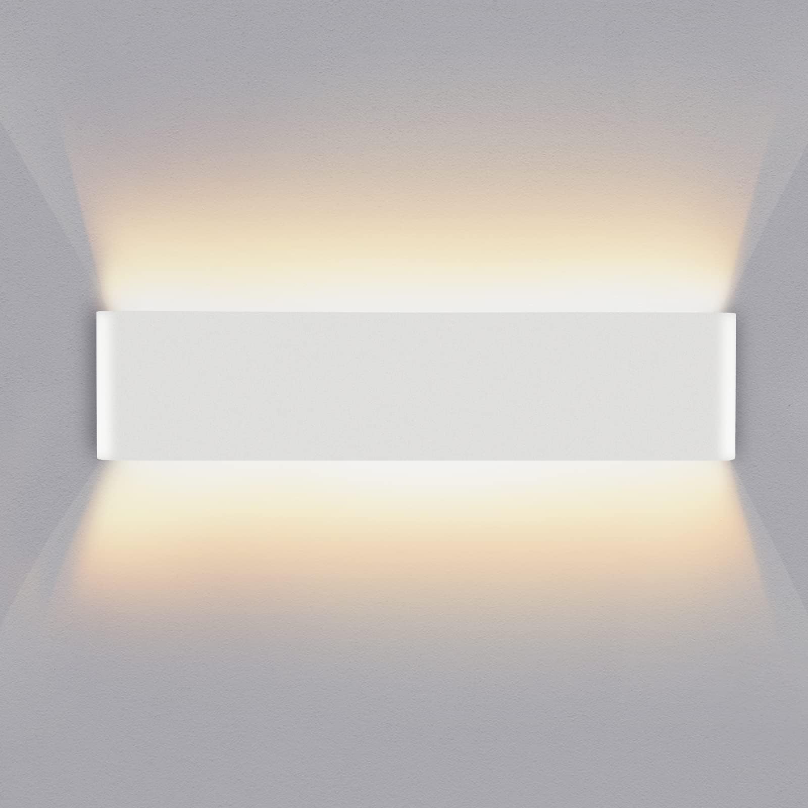 Lureshine Applique Murale Interieur 16W 40CM Haut et Bas Luminaires Intérieur Aluminium Décorer/Moderne Applique Murale Blanc Chaud 3000k Appliques Convient pour Salon|Chambre|Couloir（Blanc）