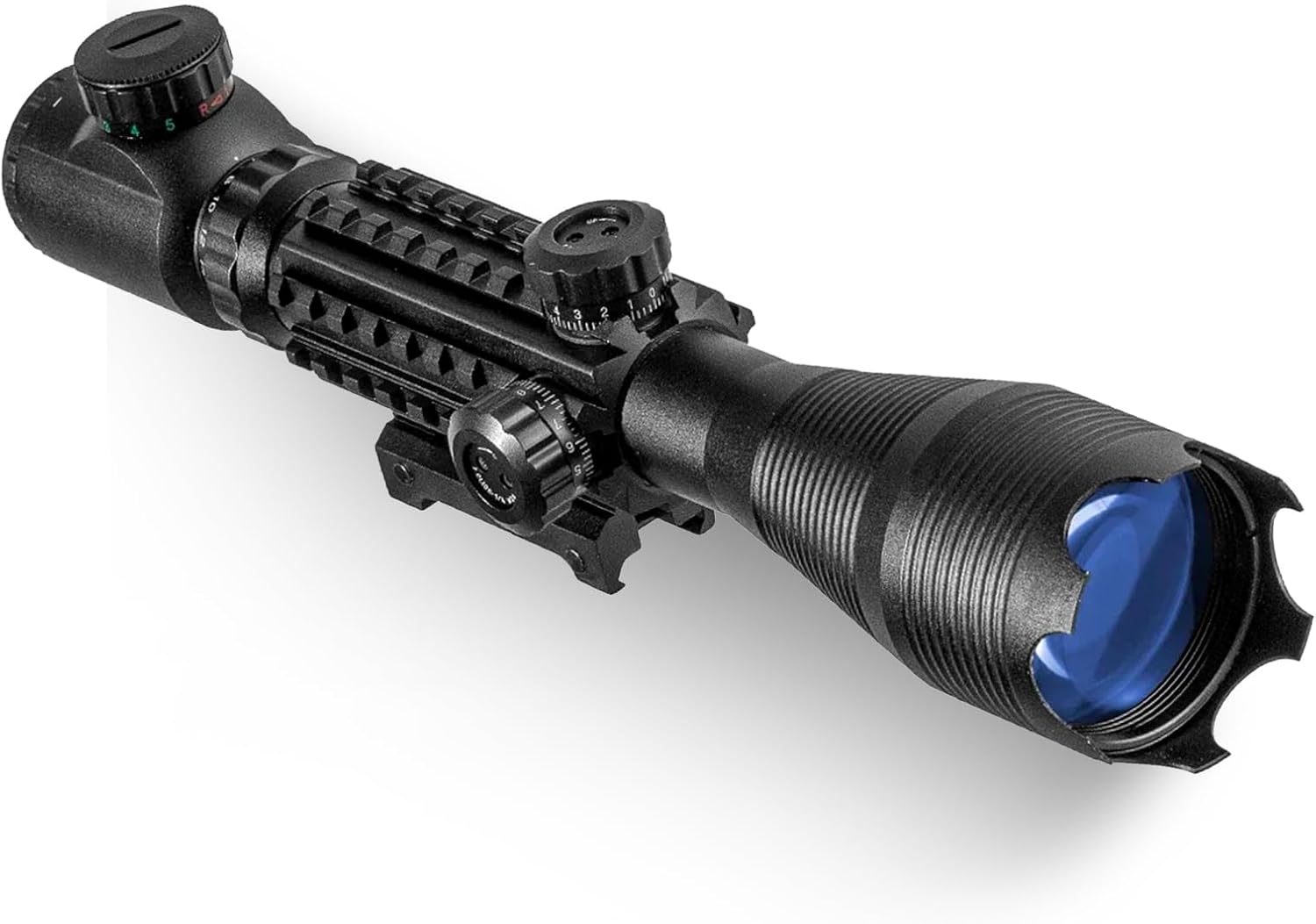 ERTUS 4-16x50 Rifle Scope, Rifle Scopes for Hunting, Crossbow Scope with Mount Rail, Red/Green Illuminated Range Finder Reticle, Waterproof, fogproof and Shockproof, Men's Gift