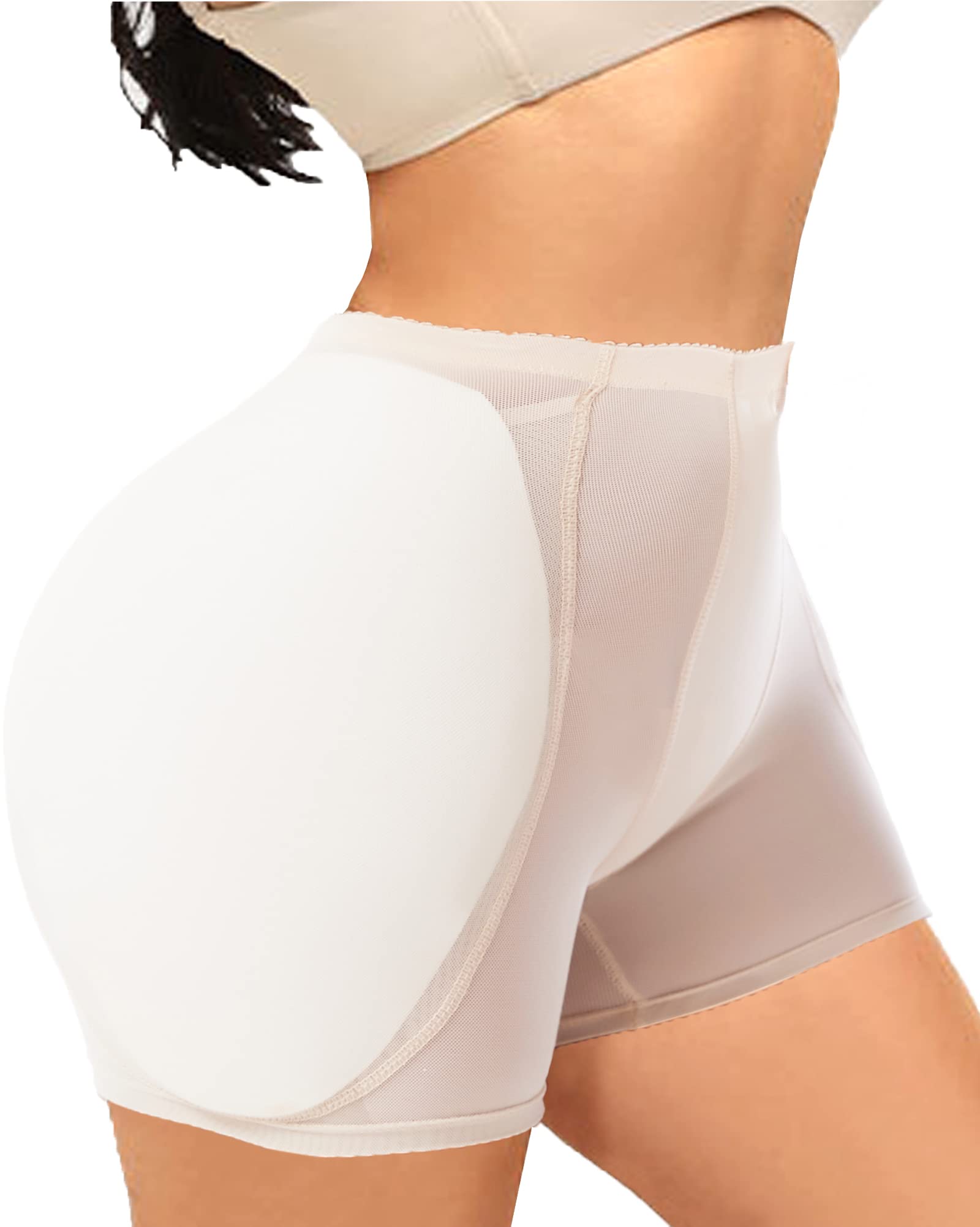 Jengo Women's Beige Hip Pads Shapewear Padded Knickers Butt And Hip Padded Underwear, ,3Xl
