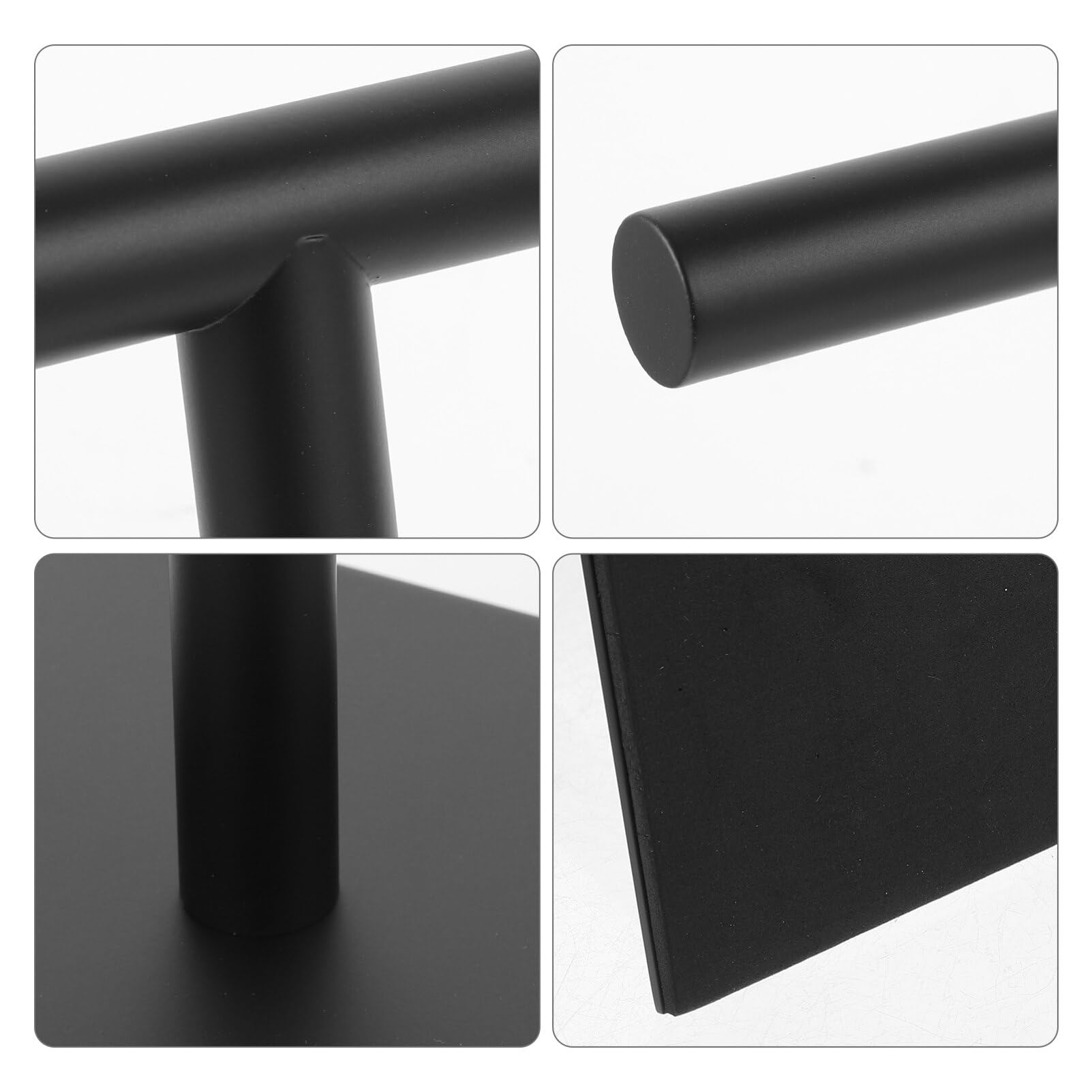 Porta Asciugamani da Terra a T in Acciaio Inox Nero, 1 Pz | Struttura Verticale Autoportante Base, per Riporre Teli di Varie Misure senza Forare Piano