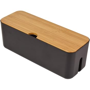 Amazon Com Changsuo Cable Management Box Wooden Cord Organizer Box For Extension Cord Power Stripe Surge Protector Wire Management Concealer Organizer Cover Hider For Desktop Home Office Kitchen Brown Home Audio Theater