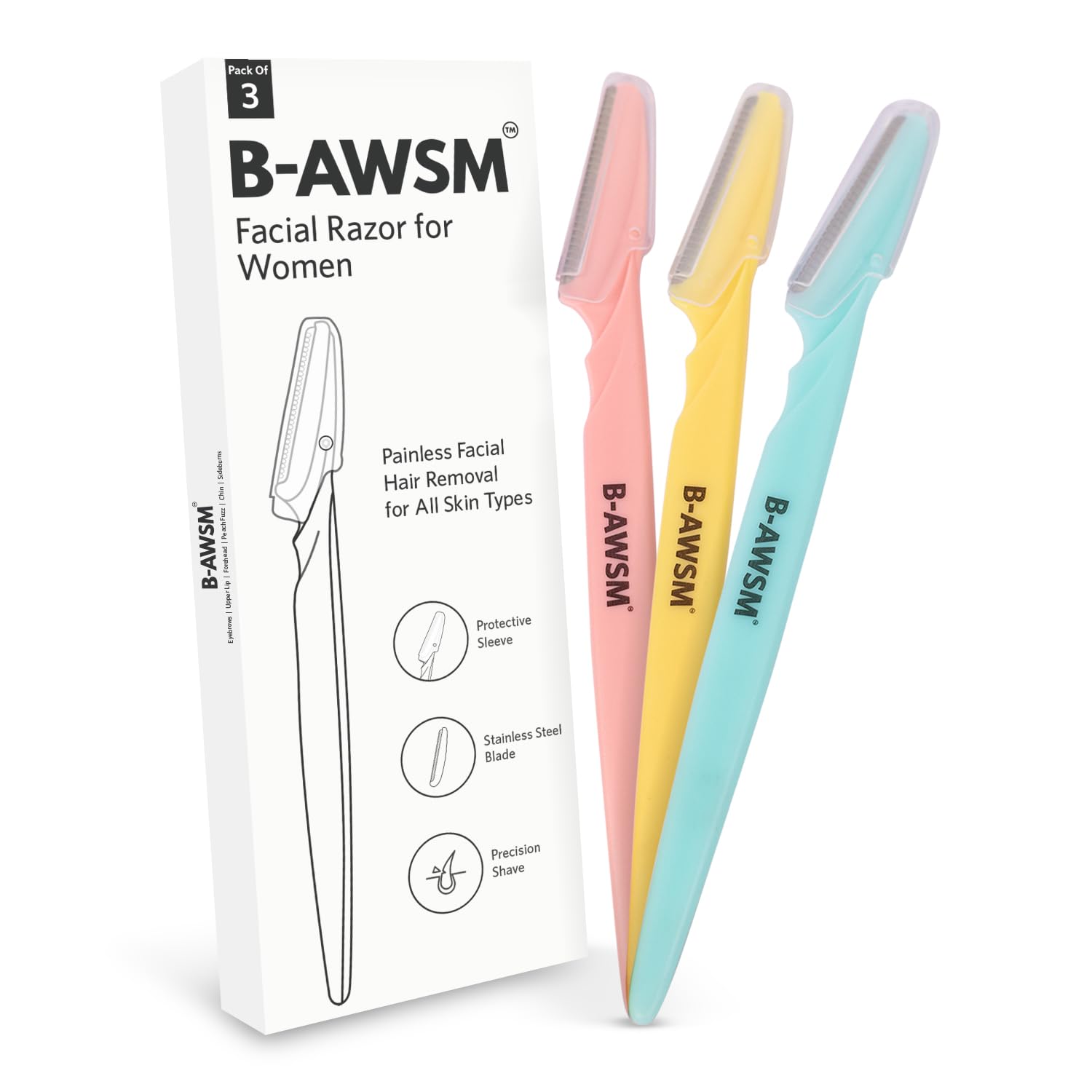 See full amazon price history chart for B-AWSM Reusable Face Razor for Women Facial Hair- Pack of 3 Razors | Instant & Painless Hair Removal | For Eyebrows, Upper Lip, Forehead, Chin and Sideburns | Dermaplaning Tool -Multicolor B-AWSM Reusable Face Razor for Women Facial Hair- Pack of 3 Razors | Instant & Painless Hair Removal | For Eyebrows, Upper Lip, Forehead, Chin and Sideburns | Dermaplaning Tool -Multicolor (B0D62P35HS) Amazon Price History, Amazon Price Tracker