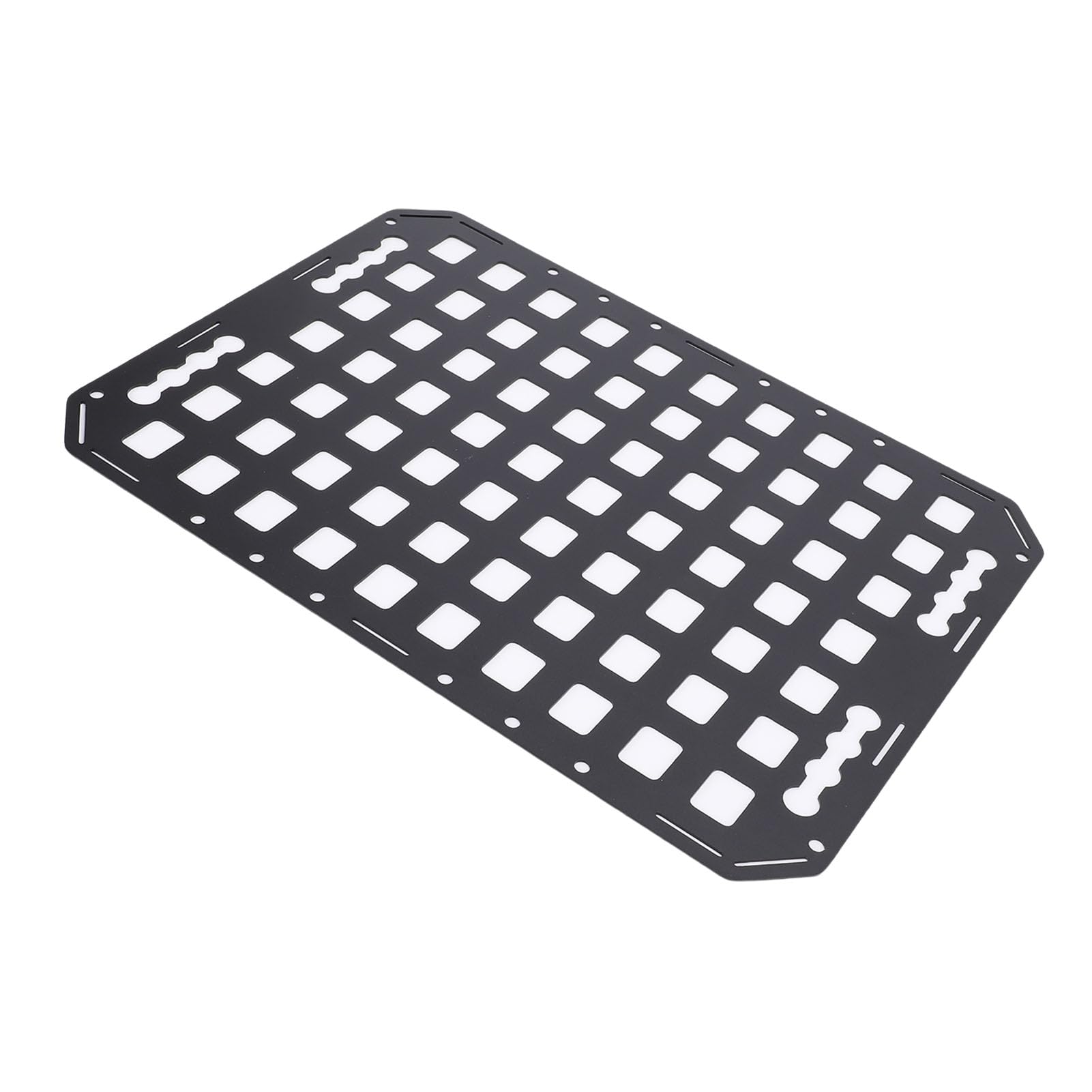 Keenso Panel Molle do Bagażnika Ciężarówki, Aluminiowy Panel do Przechowywania Narzędzi z Mocowaniem na Szynie L, z Solidnym Systemem Blokowania Samochodów Osobowych, SUV-ów,
