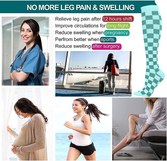 Image of LEVSOX Compression Socks Women and Men, 20-30mmHg, Best for Nurses, Travel, Pregnancy