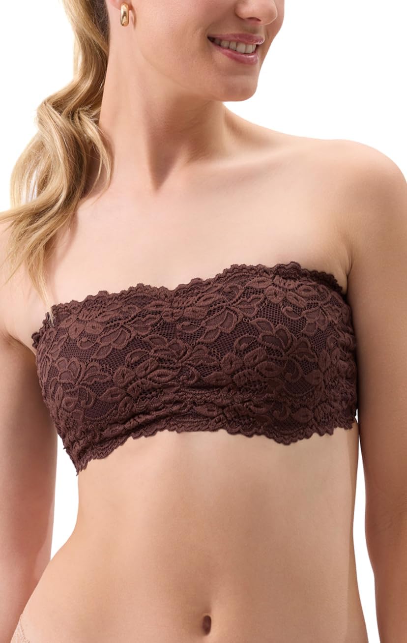 JENNY JEN Women's Amber Bandeau Bra with Adjustable Straps, Unpadded & Unlined Wireless Tube Top Bralette, Everyday Lingerie