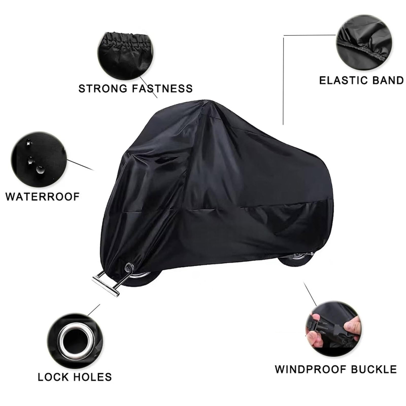 For Husqvarna Svartpilen 701 Supermoto SM 701 Enduro TE 701 Outdoor Motorcycle Cover Waterproof Rain Cover Protector(4XL For 230250cm)