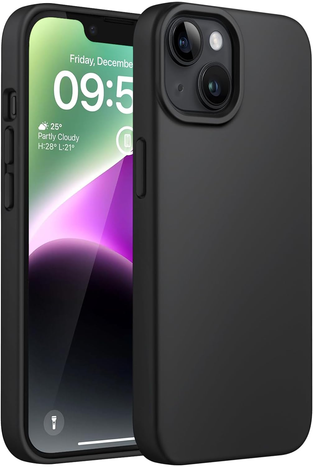 DIZORO® Compatible with iPhone 14 Case, Liquid Silicone Case, Full Body Protective Cover, Shockproof, Slim Phone Case, Anti-Scratch Soft Microfiber Lining, 6.1 inch (Black)-image-29