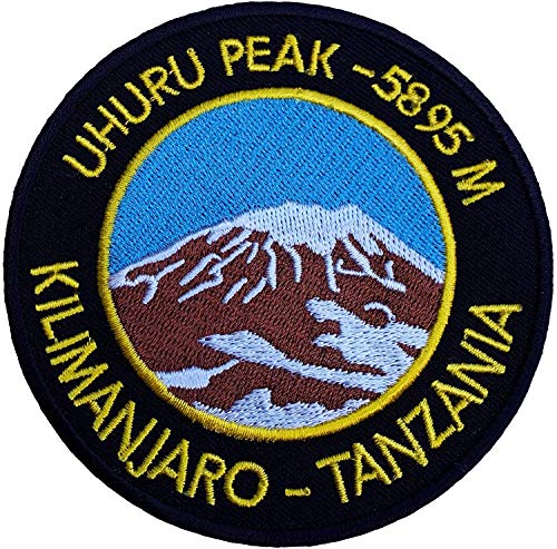 Patch thermocollant Mount Kilimandjaro / 8,9 cm brodé Uhuru Peak Tanzanie Trekking BadgeF