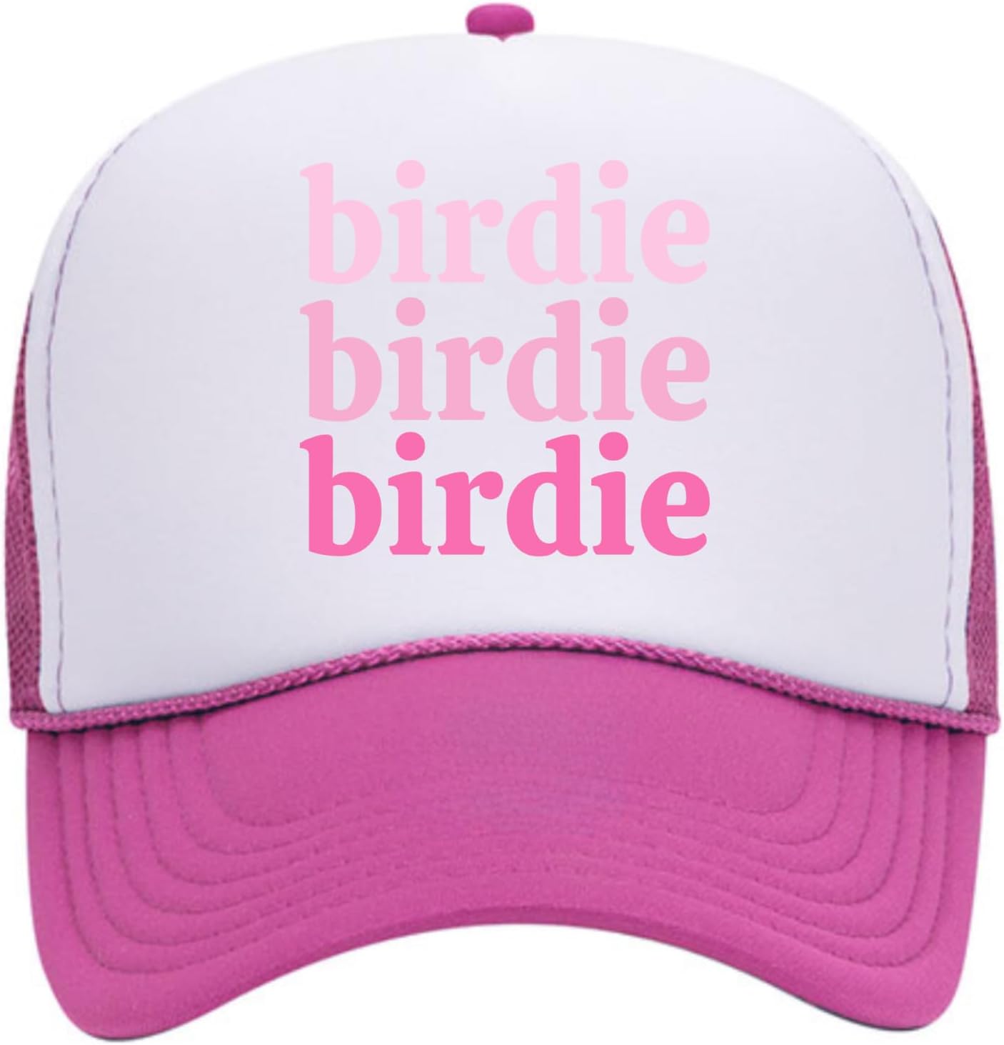 Sassy Caddy Triple Birdie Golf Trucker Hat – Adjustable Mid-Profile, 5-Panel with Mesh Back, Rope Accent, Snapback